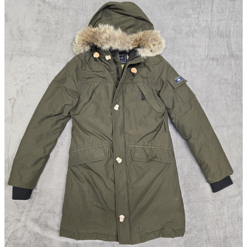 Penfield Hoosac Down Parka Women's Medium Olive Green Fur Trimmed Hood